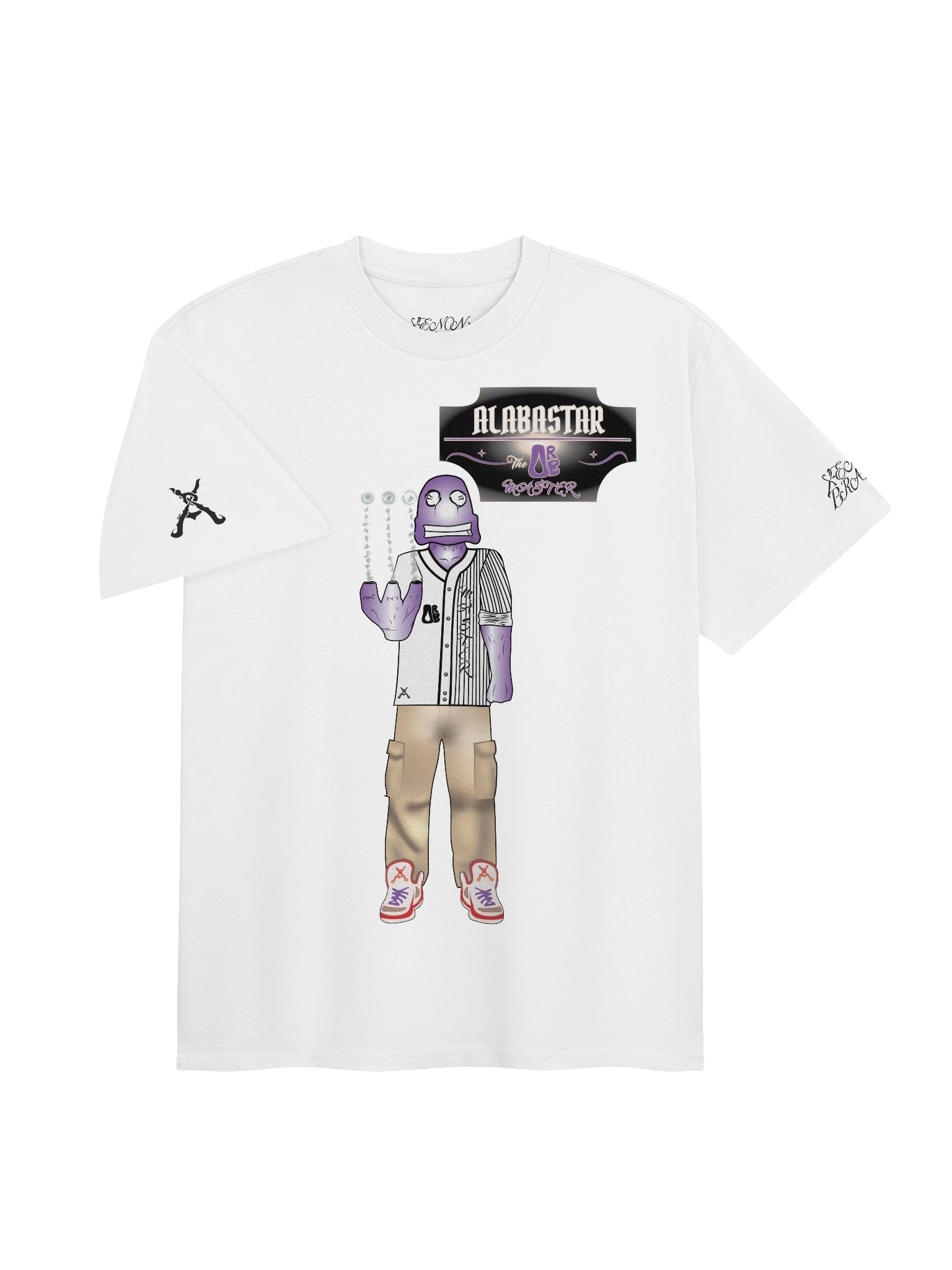 Alabastar the Orb Master - Xenon Braun Mascot Tee White product image (3)
