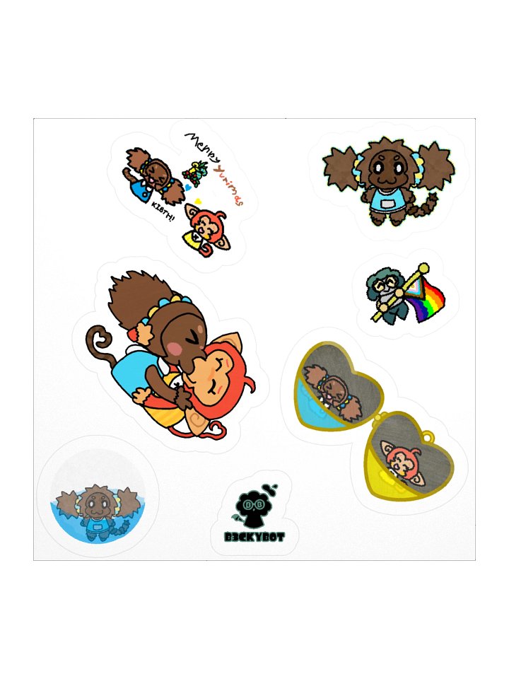 SILLY MONKEY YURI STICKERSHEET!! product image (2)