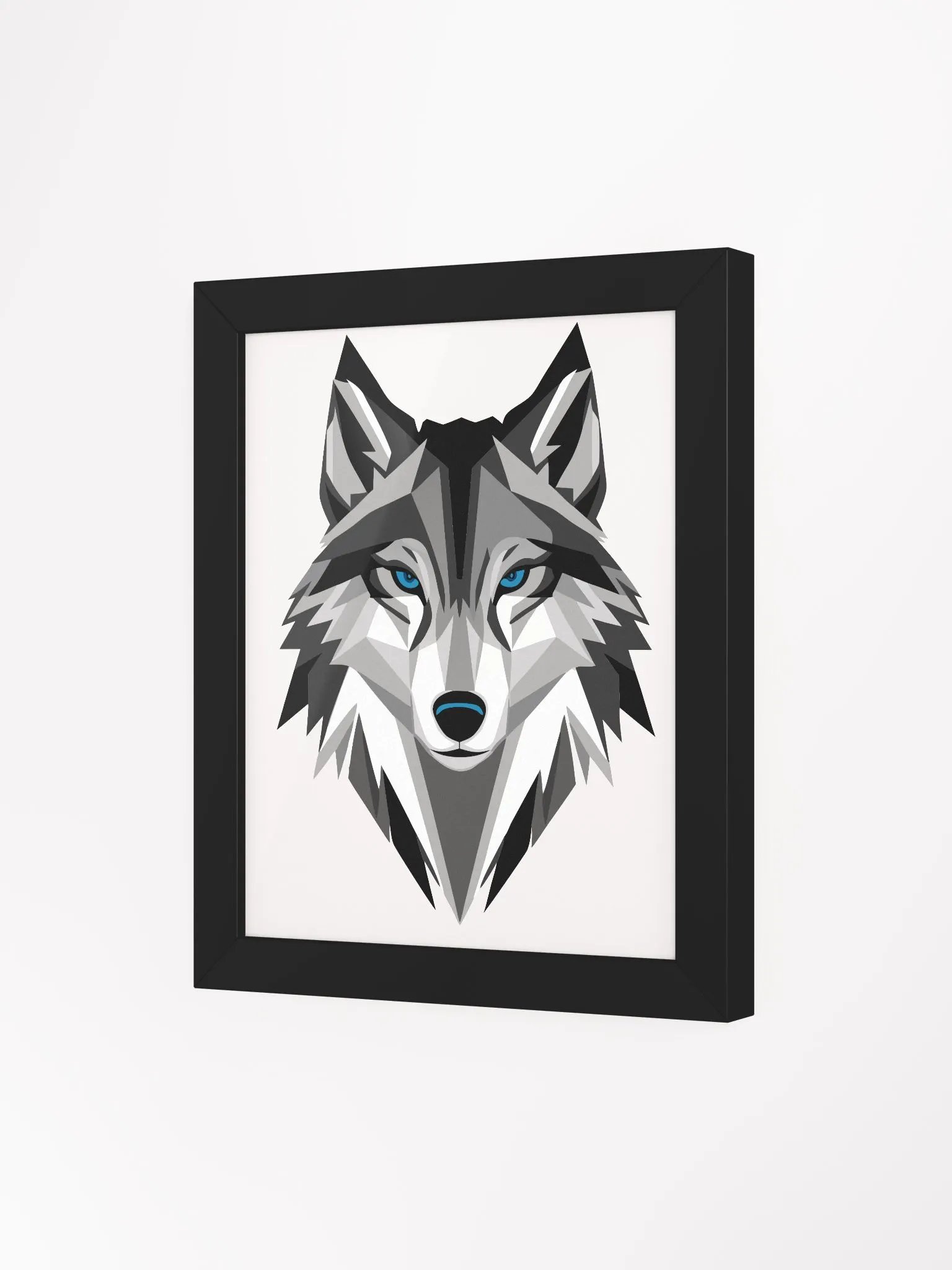Modern Geometric Wolf Head Framed Poster - Contemporary Wall Art product image (39)