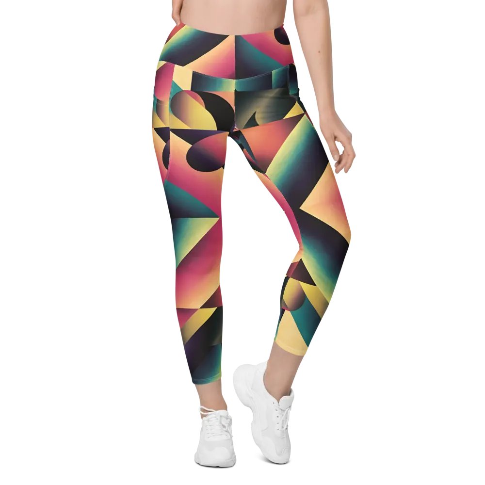Abstract Lithographic Pattern Design Leggings with pockets - V7 product image (5)