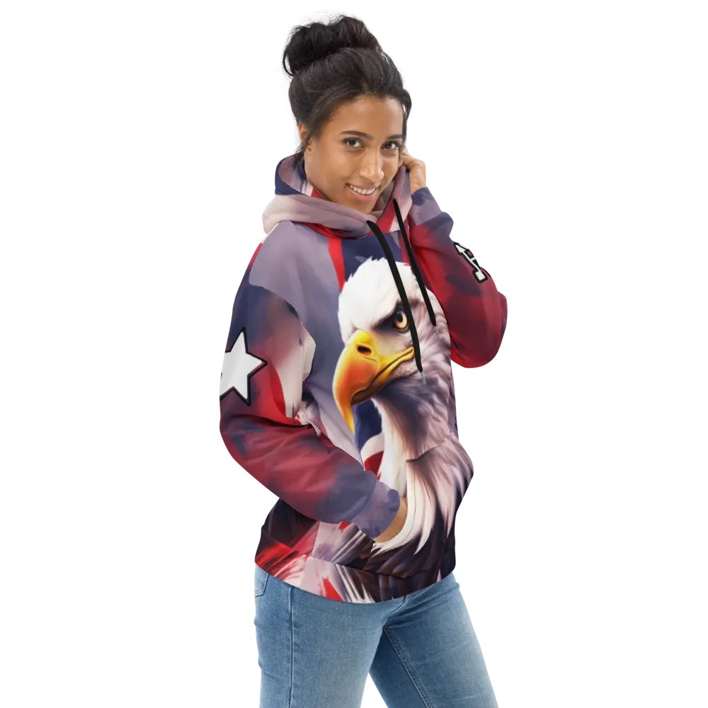 Streetwear Bold Eagel /All-over Print Recycled Unisex Hoodie by Sublicolor product image (1)