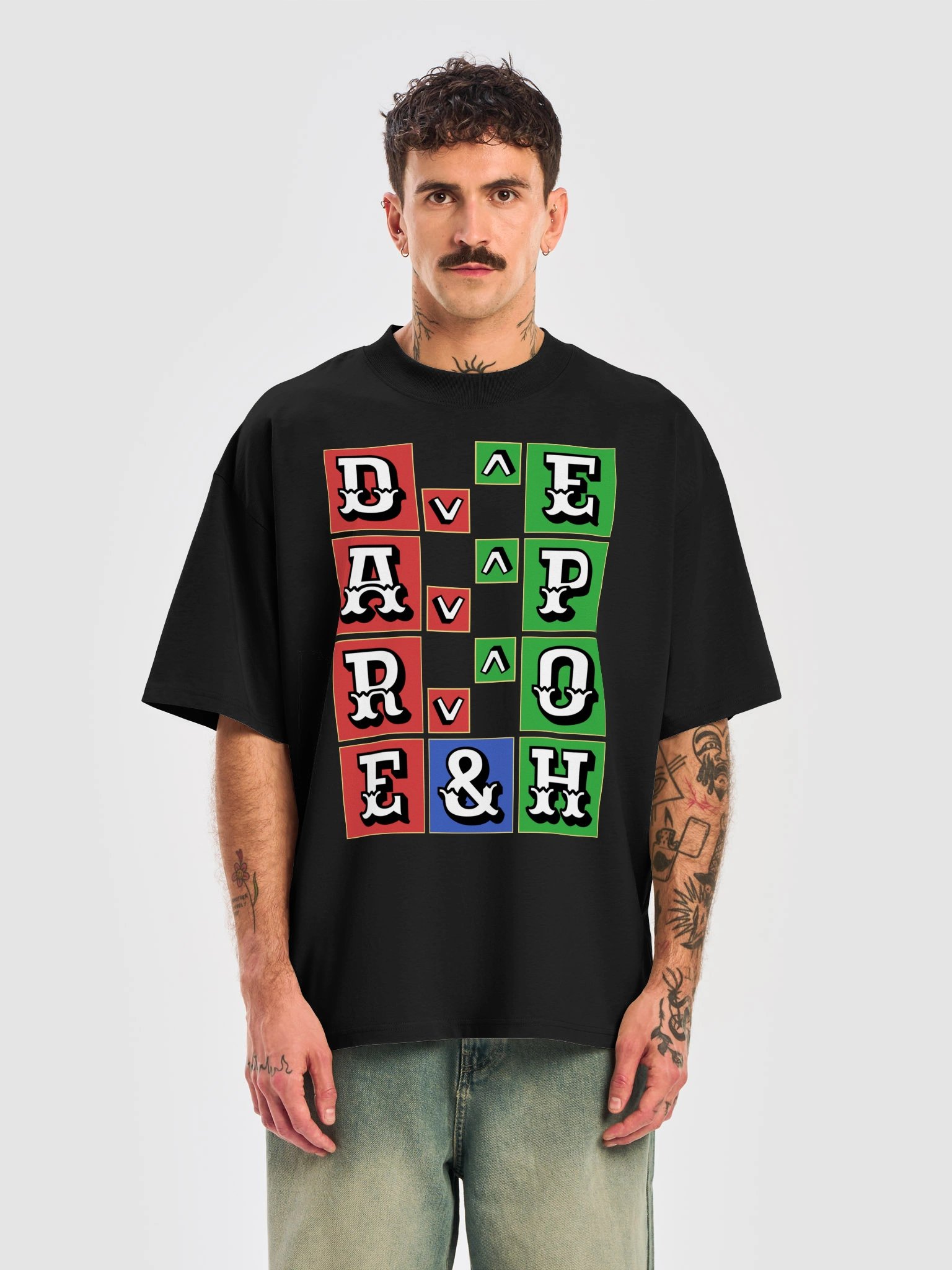Dare And Hope Motivational Unisex Organic Cotton Oversized Graphic T-shirt product image (2)