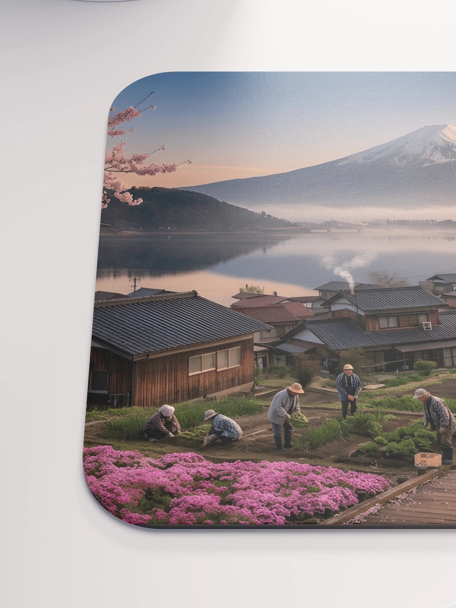 Mount Fuji Village Pink Moss Classic Mouse Pad product image (6)