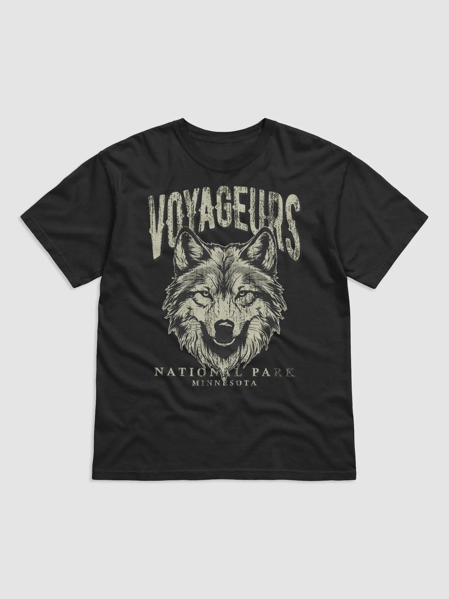 Voyageurs National Park, Minnesota Tee | Vintage-Style Grunge Western Shirt with a Wolf's Head product image (2)