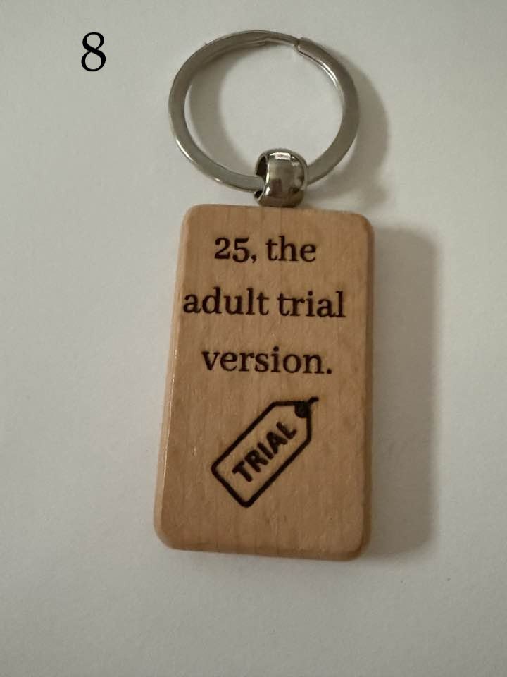 Milestone Birthday Wooden Engraved Keychains | Age 21–70 | Handmade Gift for Him or Her (1) product image (8)