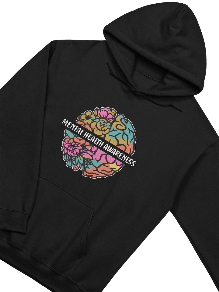 Mental Health Awareness Floral Brain Hoodie – Caring for the Mind | Mental Health Awareness product image (2)