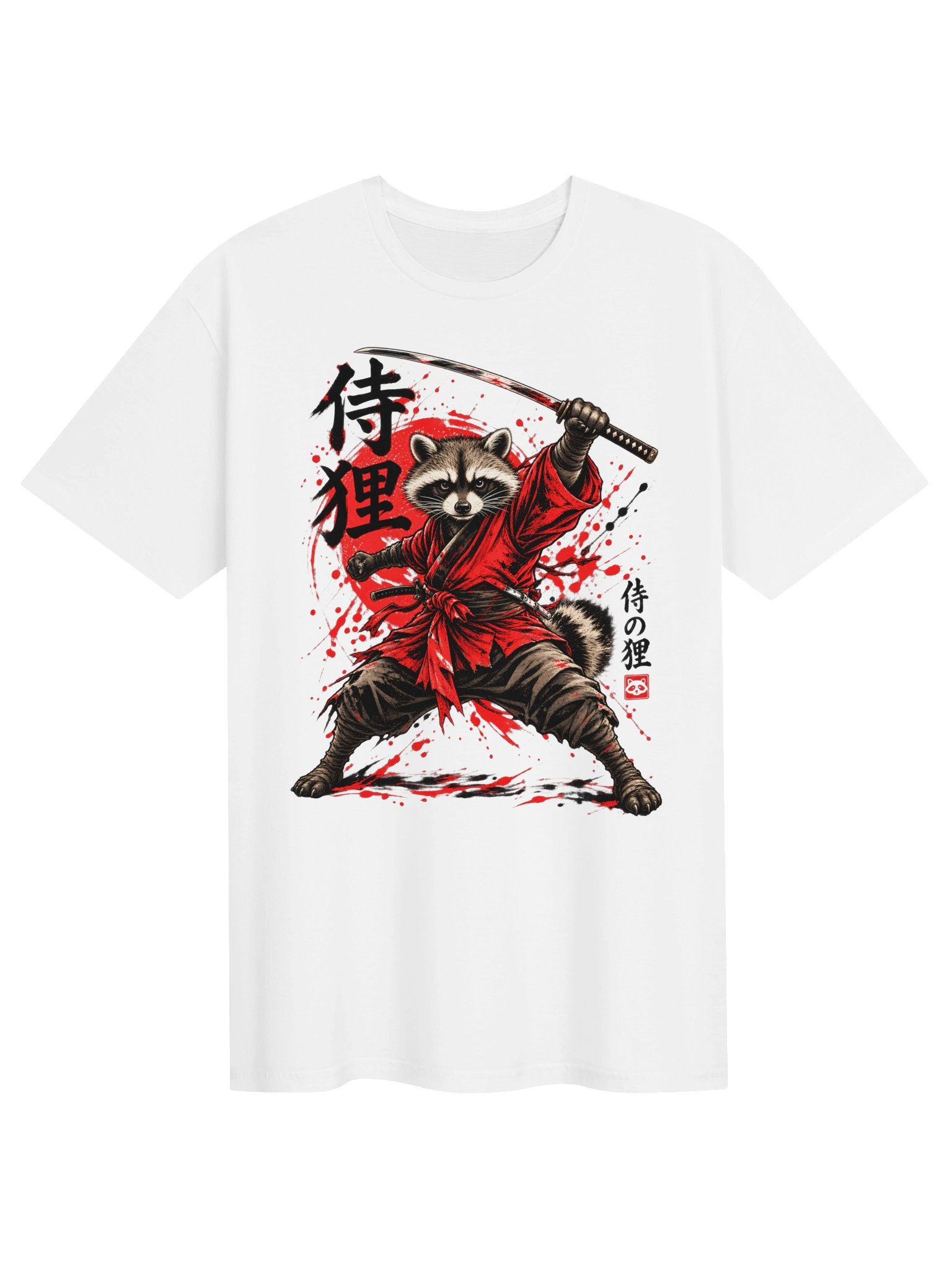 Samurai Raccoon Katana T-shirt product image (1)