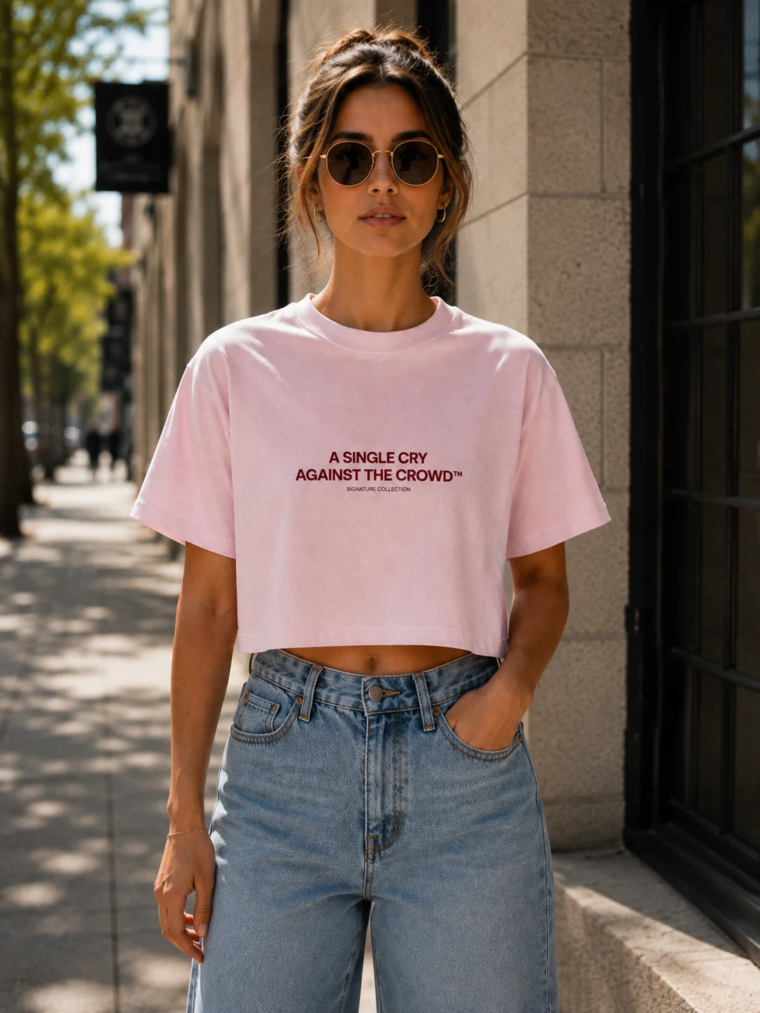 A Single Cry Against the Crowd™ — Women’s Signature Heavyweight Crop Tee product image (4)