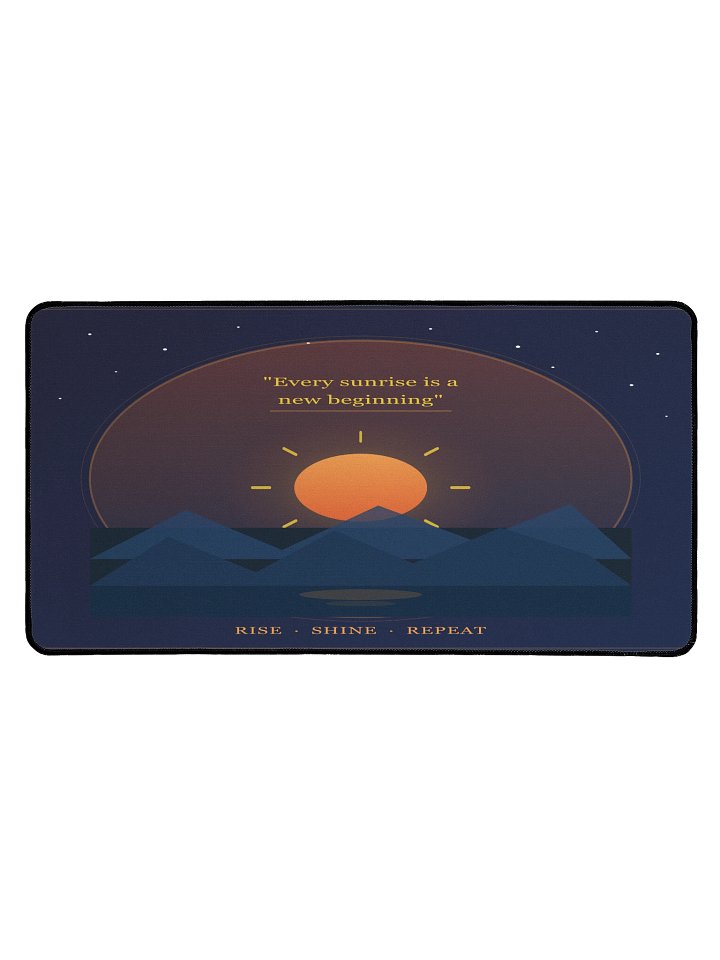 Sunrise Motivation Large Desk Mat – Rise Shine Repeat product image (1)