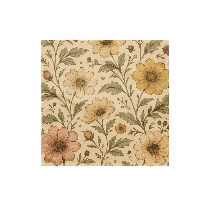 Vintage Blooms Floral Bandana – Retro Cottagecore Flower Print Accessory product image (1)