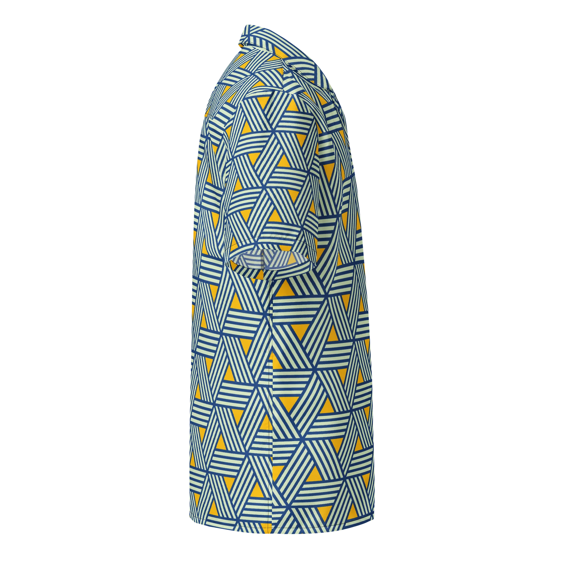 Blue Geometric Mosaic Hawaiian Shirt product image (4)