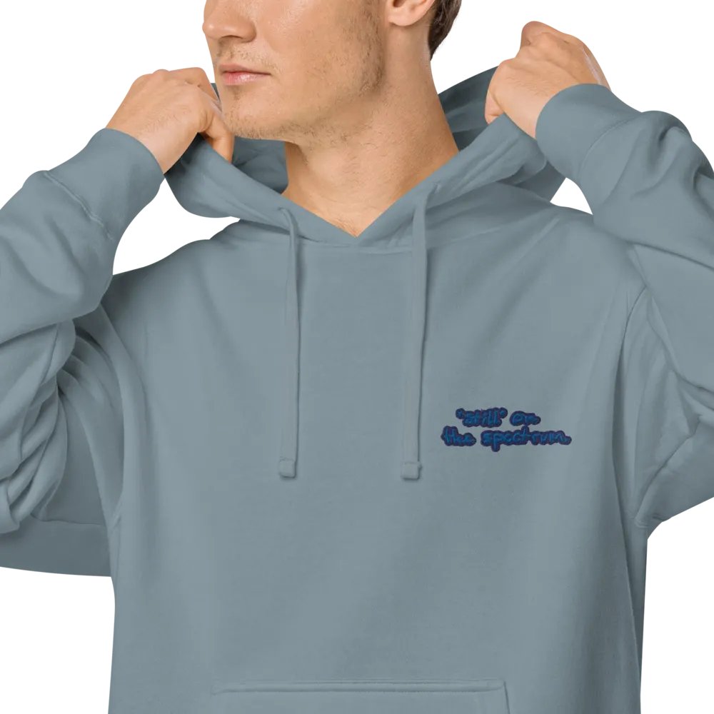 *still* on the spectrum (L.C. lake design) embroidered pigment hoodie product image (4)
