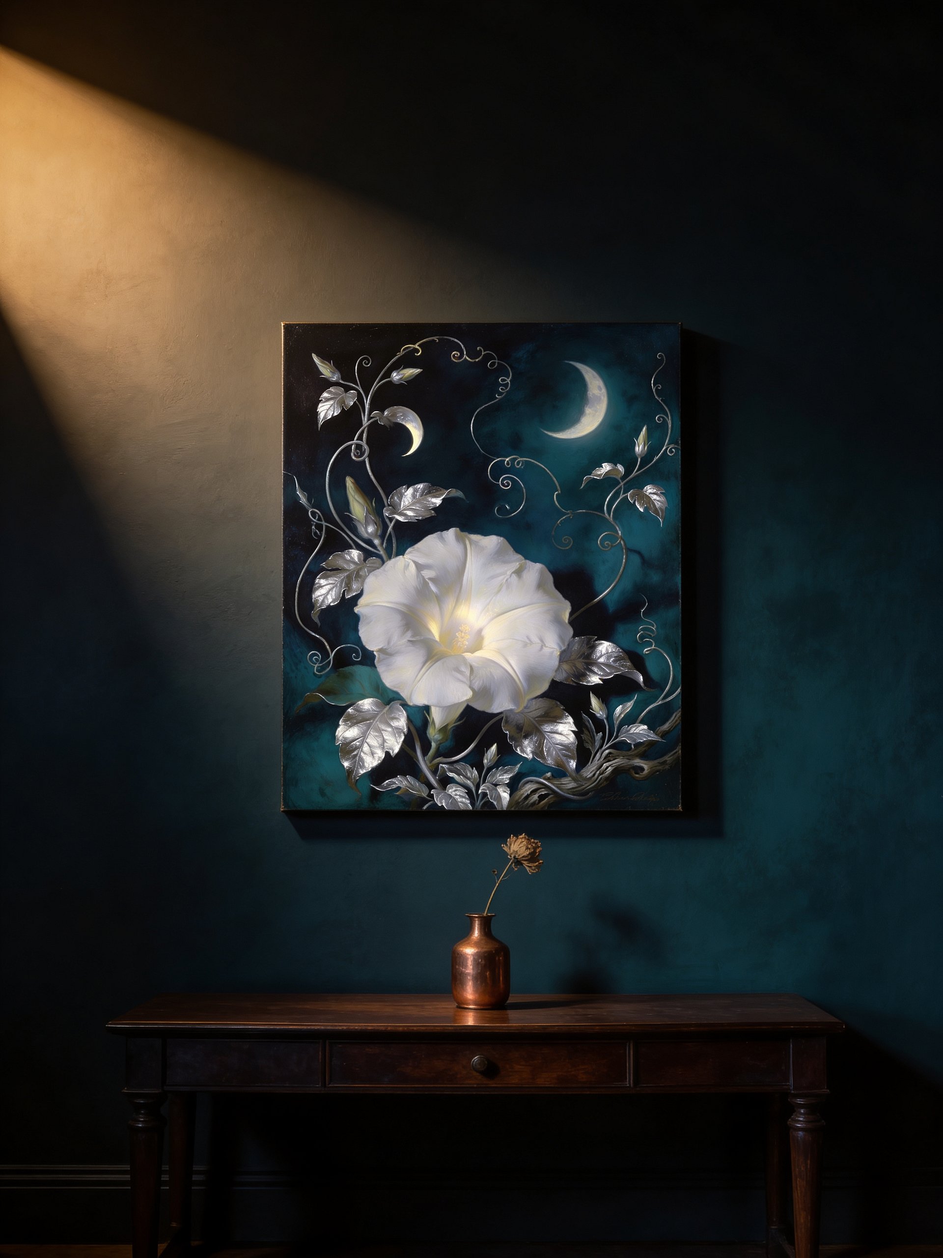 Selene's Moonflower | Limited Edition Dark Botanical Fantasy Canvas Print product image (5)