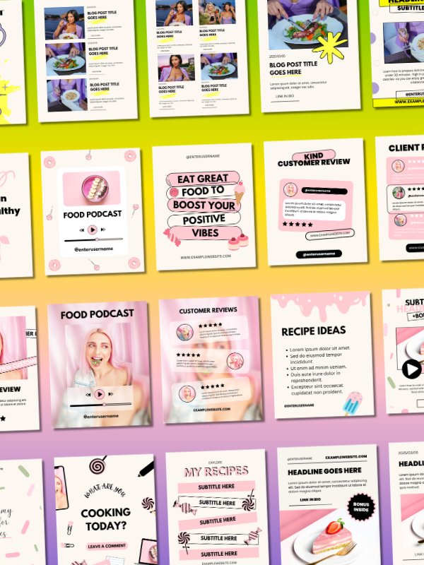 MRR/PLR Instagram Food Feed Templates product image (5)