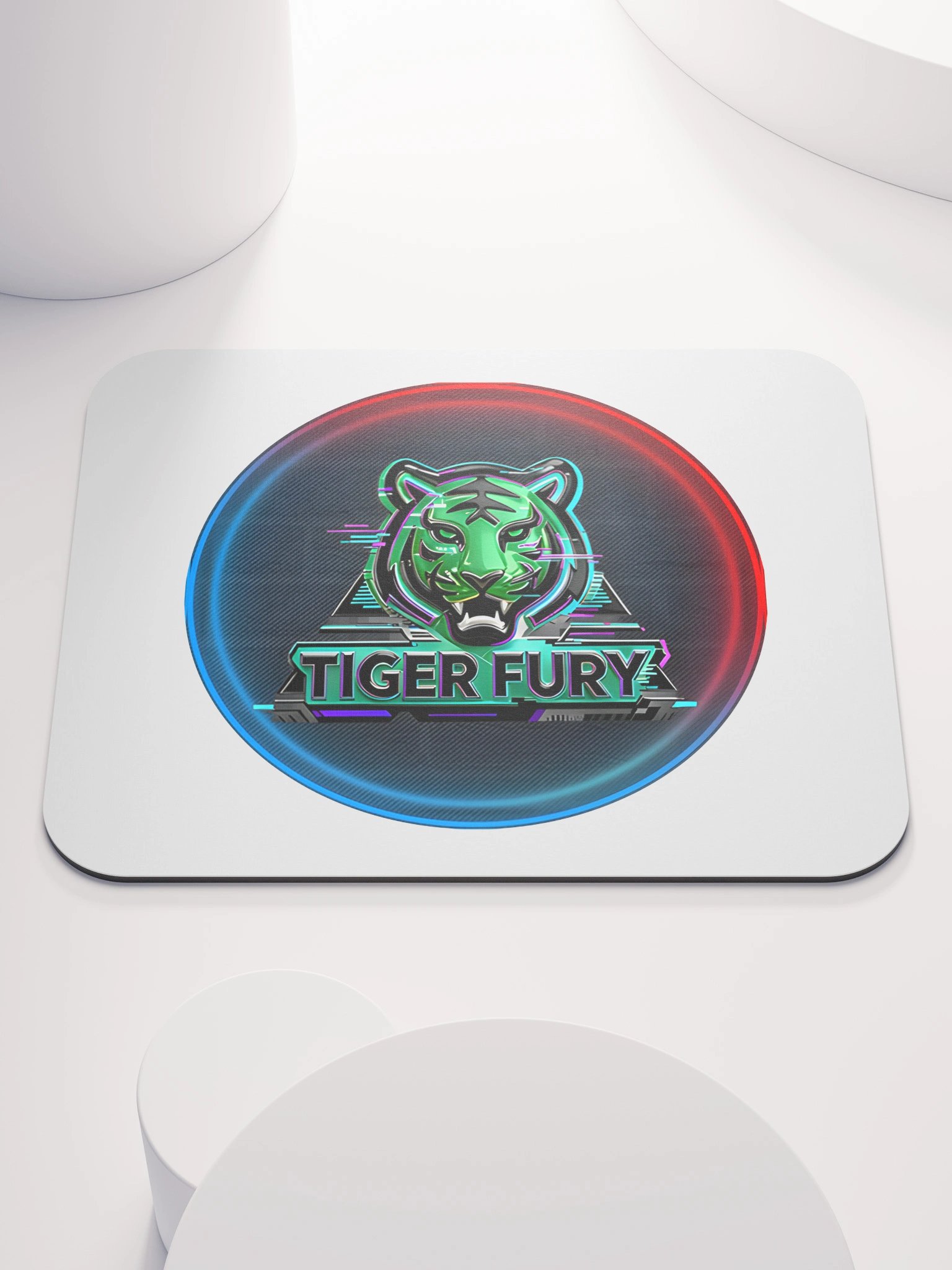 Tiger Fury Neon Logo Mouse Pad product image (1)