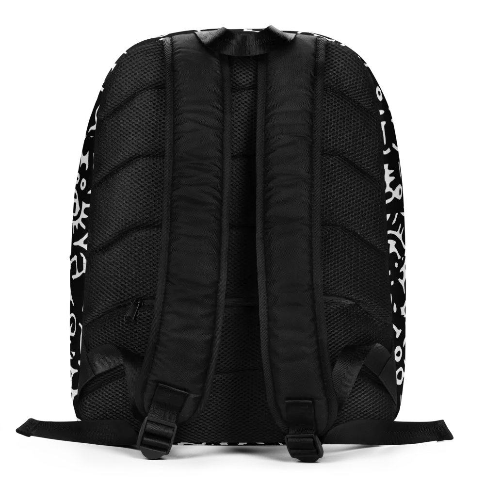 "Signs" Pattern in Black and White, All Over Backpack Design product image (5)