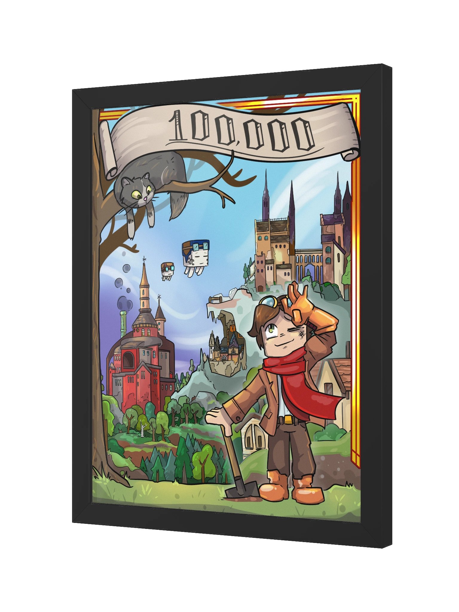 "100,000 POSTER 100K" Framed print product image (2)