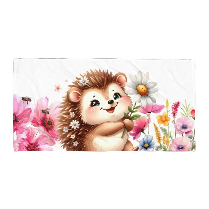 Cute Hedgehog and flowers Towel product image (2)