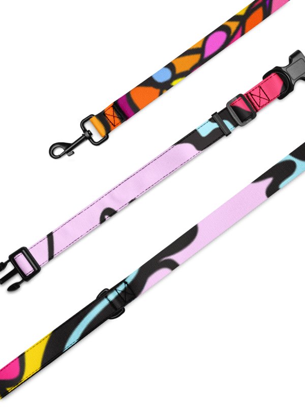 Vibrant Stripes Pet Collar & Leash Set - Wave at Sunset product image (6)