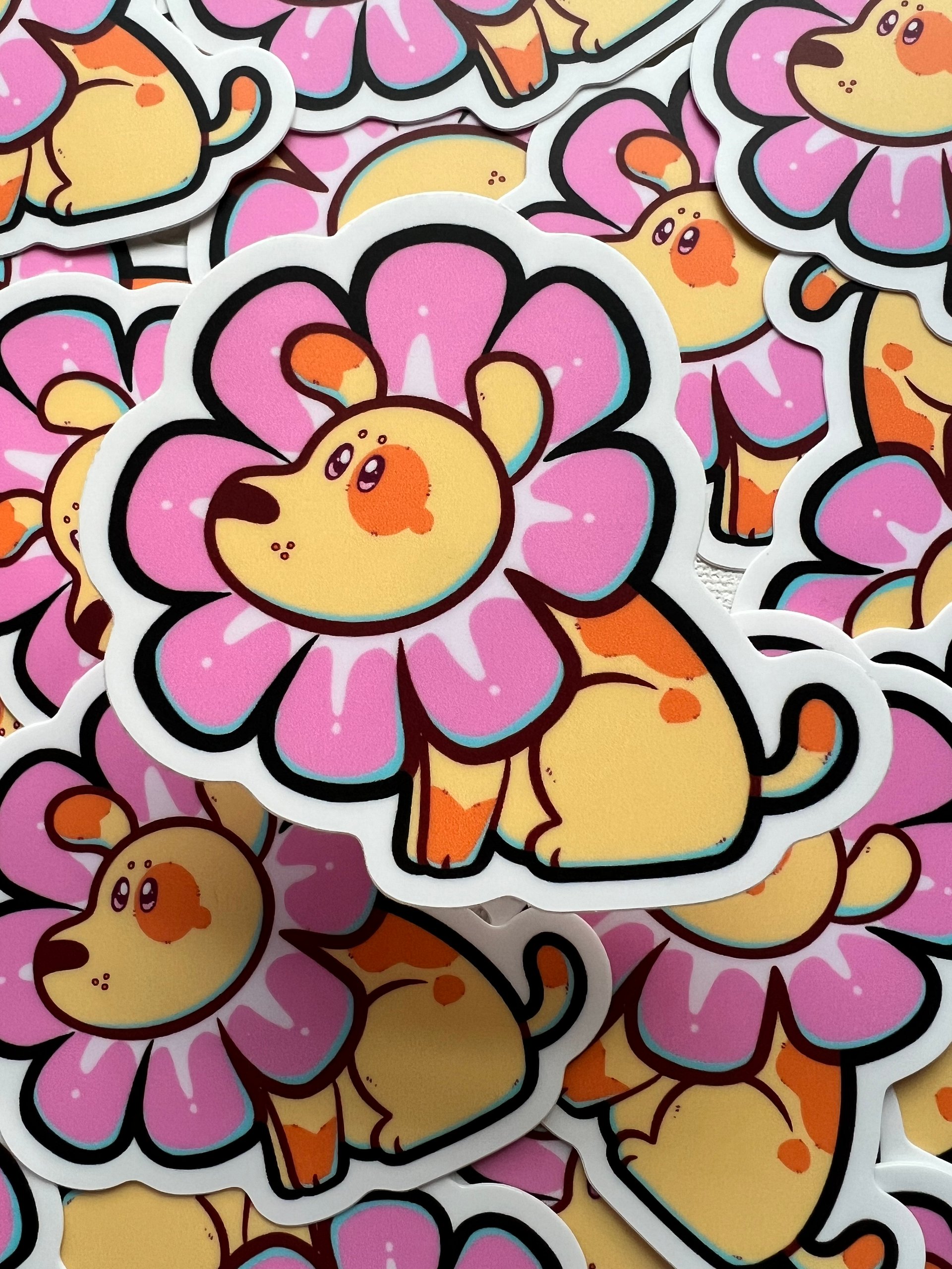 Flower Power Puppy Sticker product image (1)