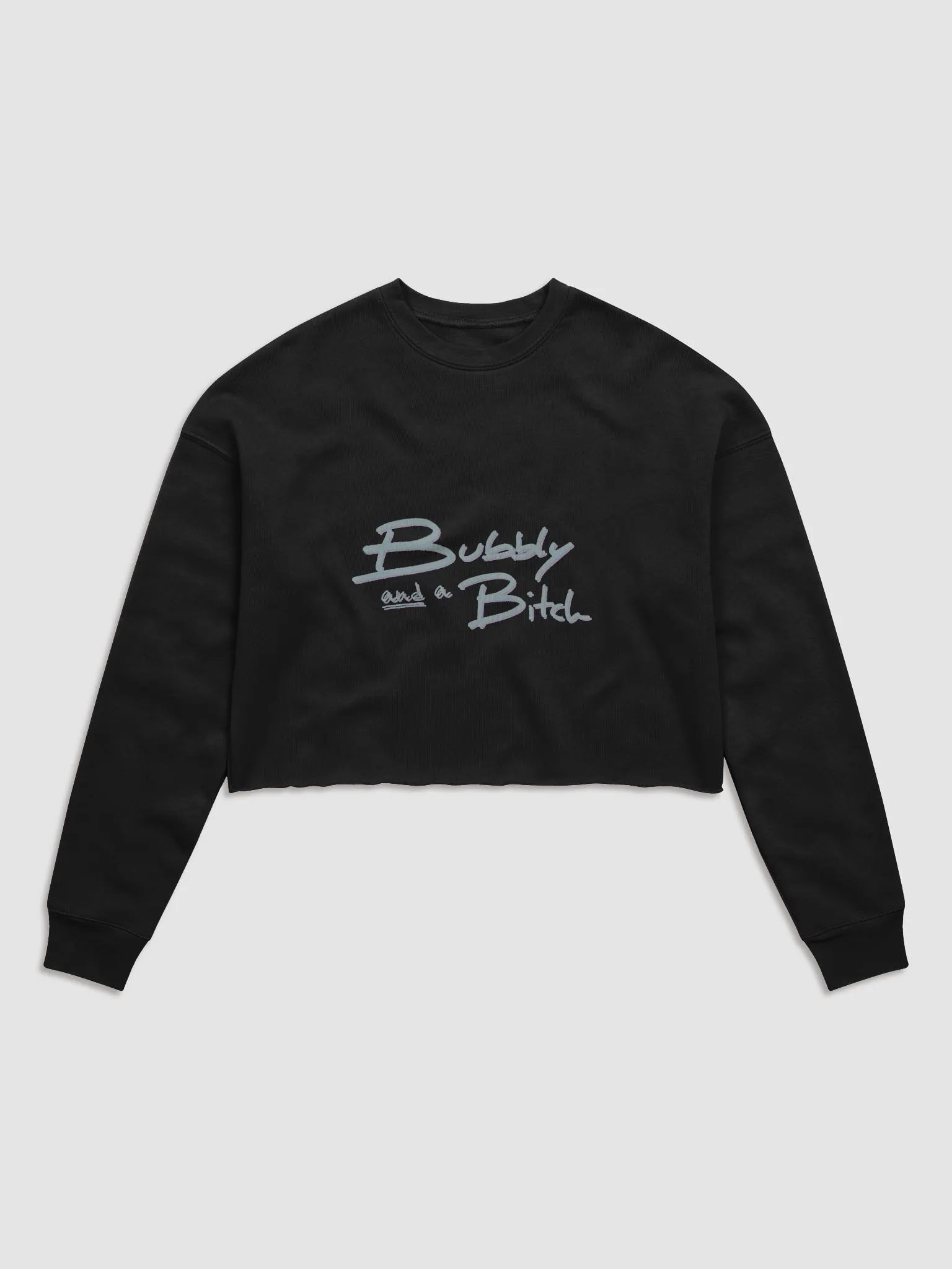 Bubbly and a B*tch (cotton candy shadow design) women's fleece crop sweatshirt product image (2)