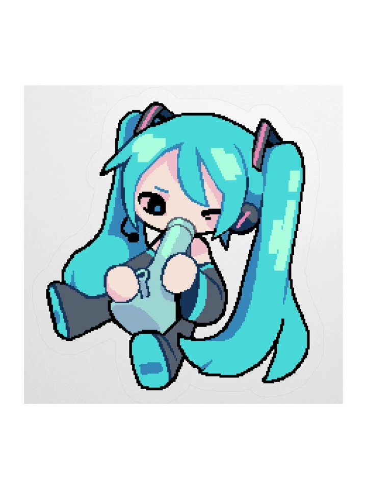 Big Miku with a Vase Vinyl Stickers product image (1)