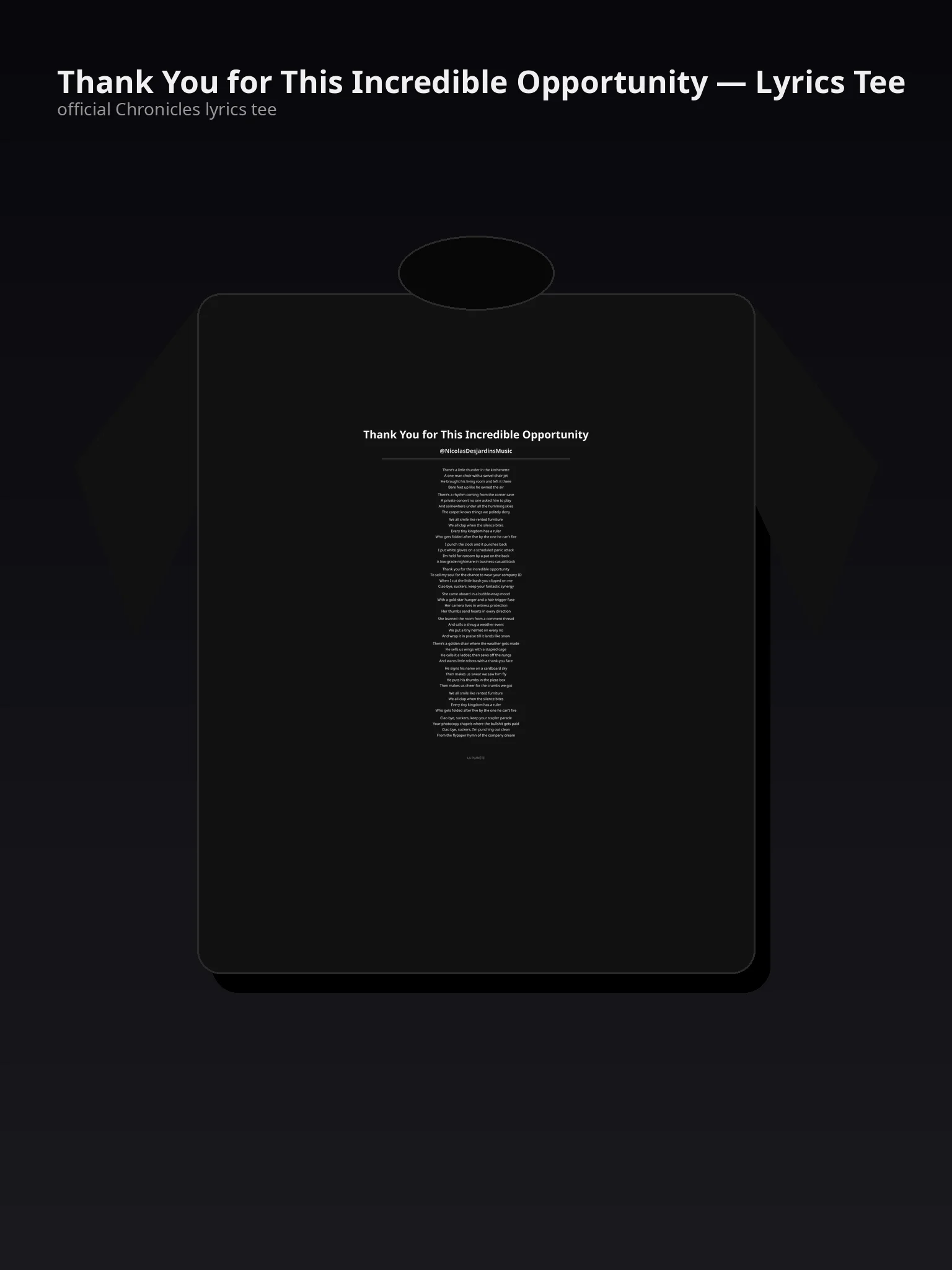 Thank You for This Incredible Opportunity — Lyrics Tee - J1o6Ig