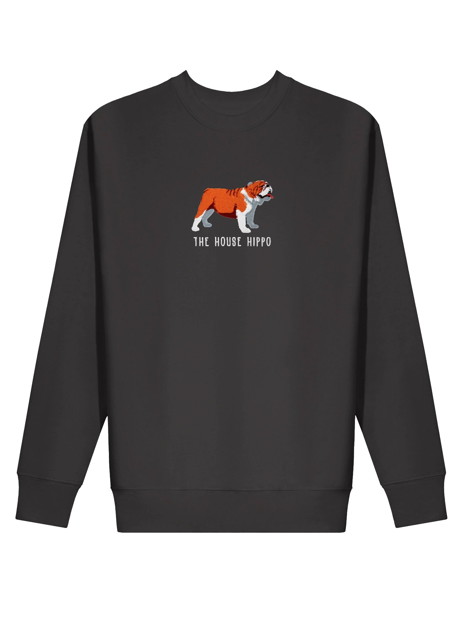 The House Hippo Sweatshirt (Embroidered) of an English Bulldog(Red & White) product image (9)