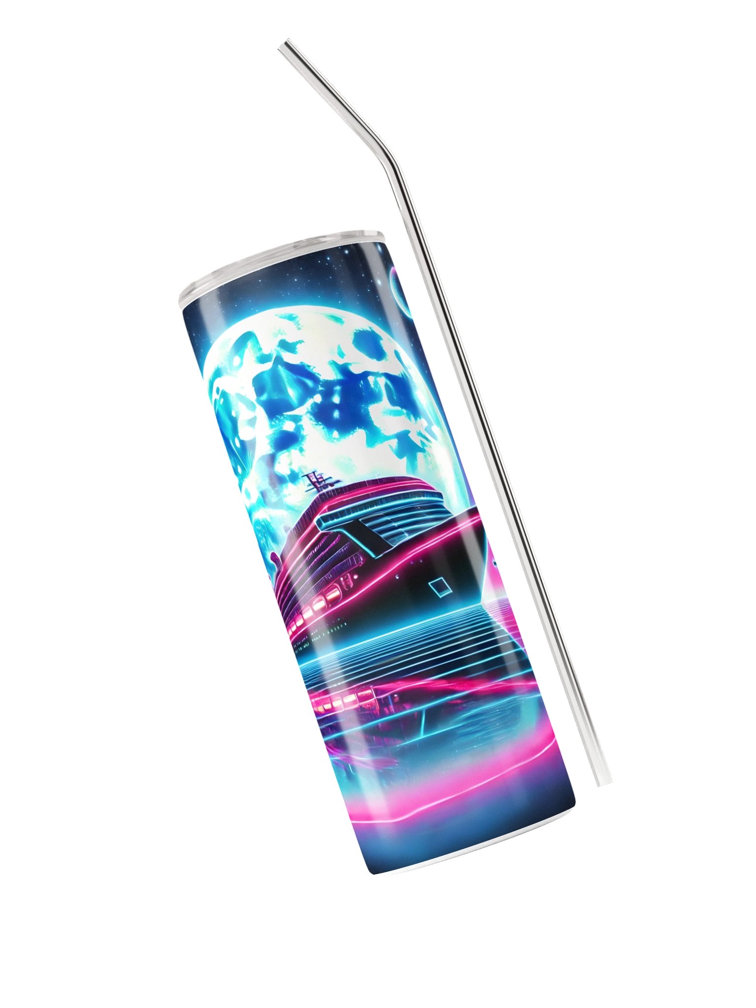 Cruise Time Neon Tumbler | Night Cruise Stainless Steel Travel Cup product image (3)