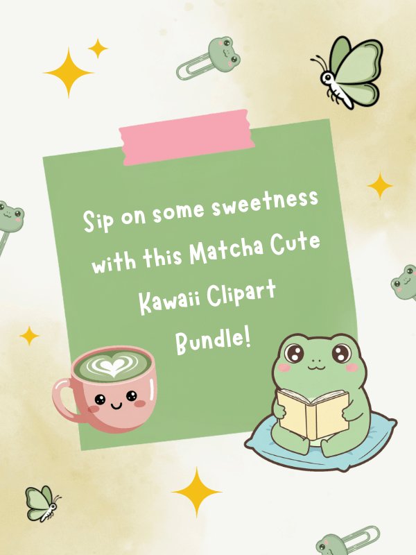Matcha Aesthetic Digital Sticker PNG product image (9)