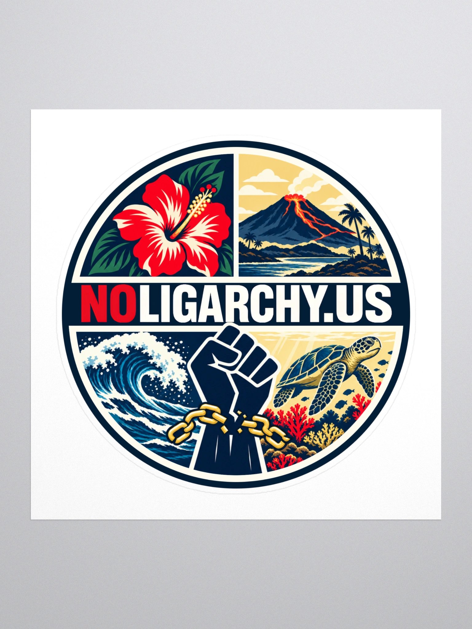 Hawaii NOLIGARCHY.US sticker product image (1)