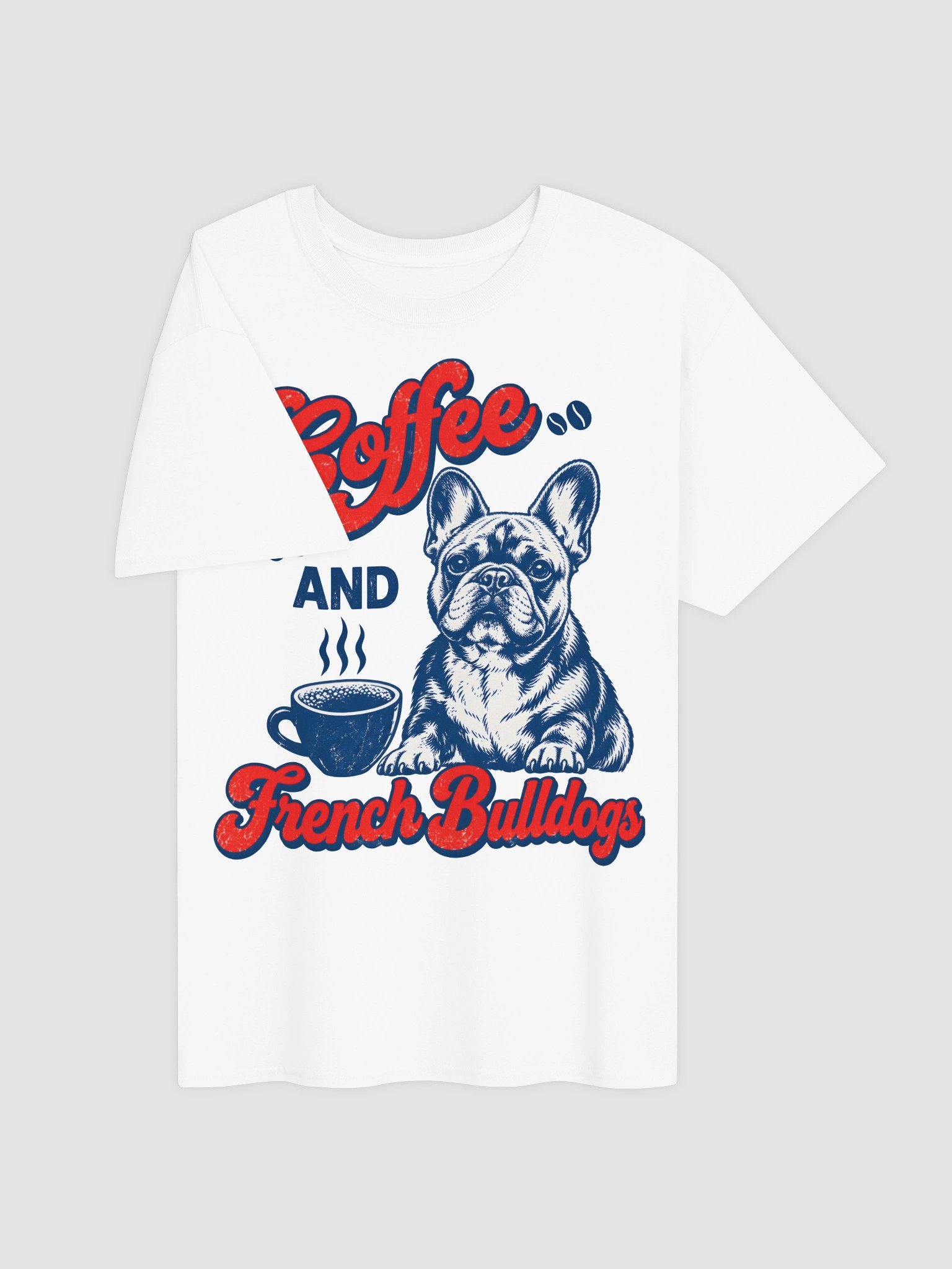 Retro Coffee and French Bulldogs Shirt - Vintage Frenchie Dog & Coffee Lover T-Shirt product image (2)