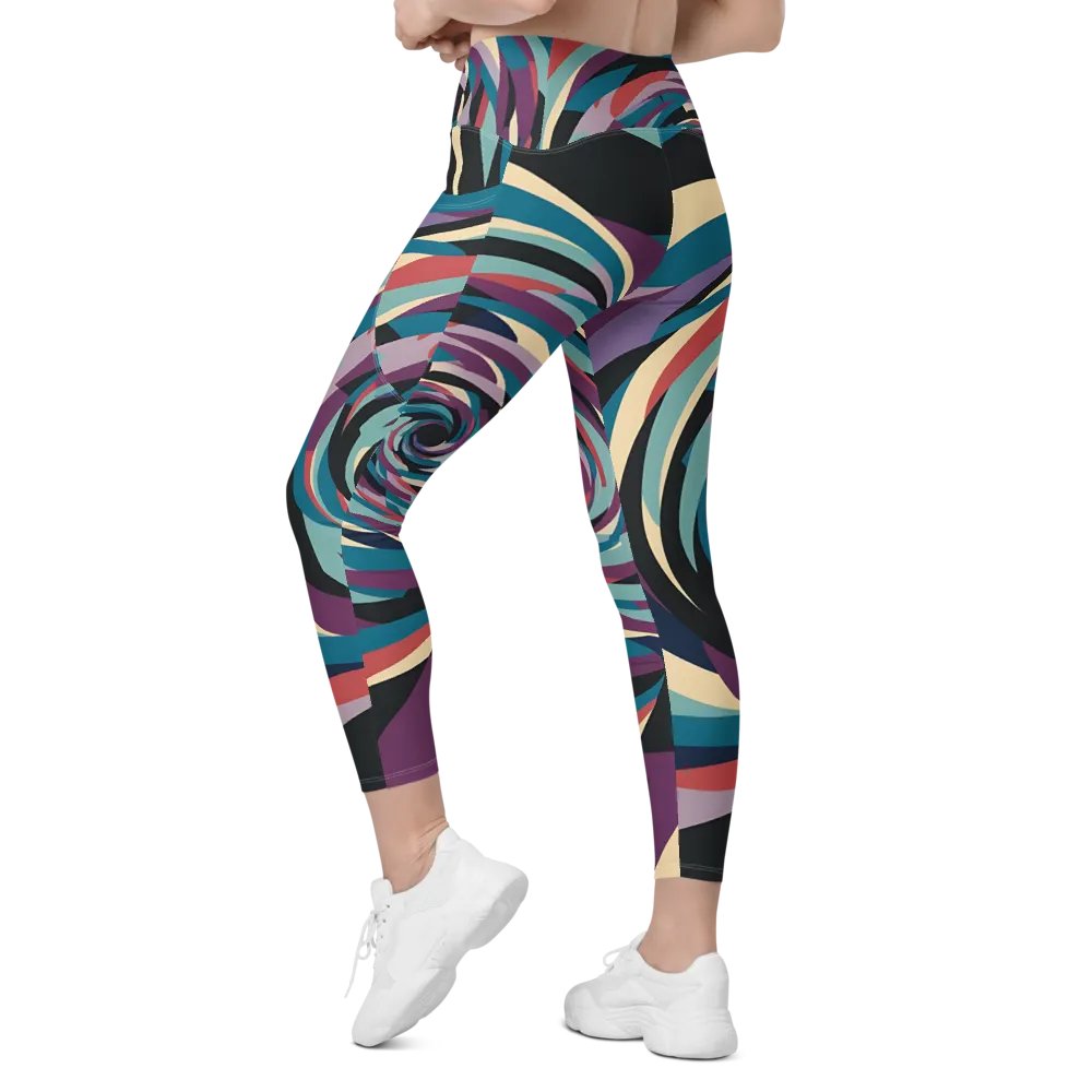 Abstract Lithographic Pattern Design Leggings with pockets - V5 product image (12)