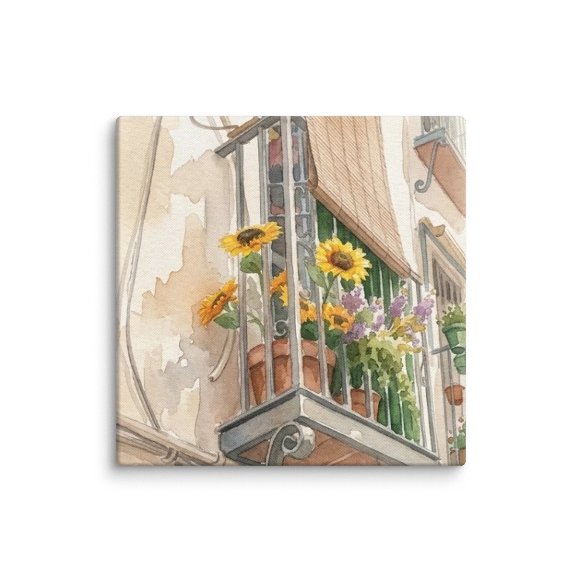 Mediterranean Spanish Village Watercolor Wall Art Canvas product image (2)