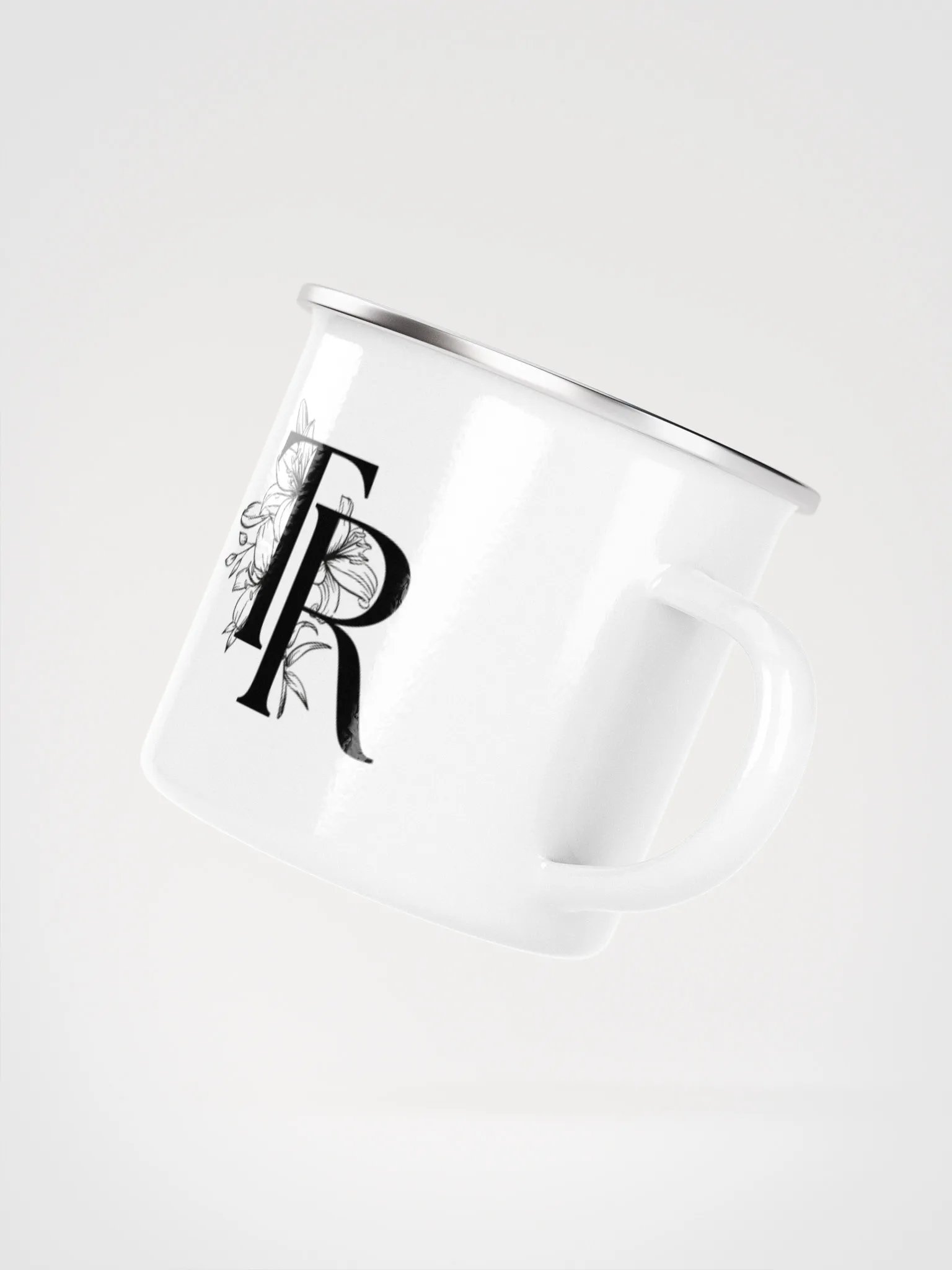 Personalized Enamel Cup – TR Floral product image (3)