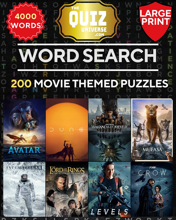 Word Search : 200 Movie Themed Puzzles product image (1)