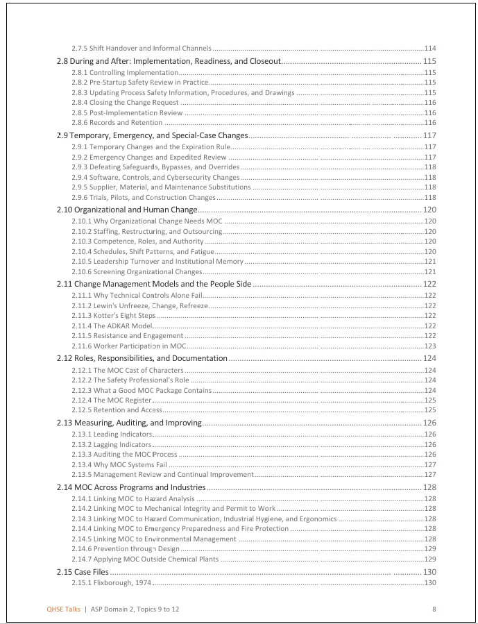 ASP 11 Domain 2 Topics 9–12: Complete Study Guide | Incident Investigations, Management of Change, Safety Performance Indicators & Emerging Technologies product image (6)