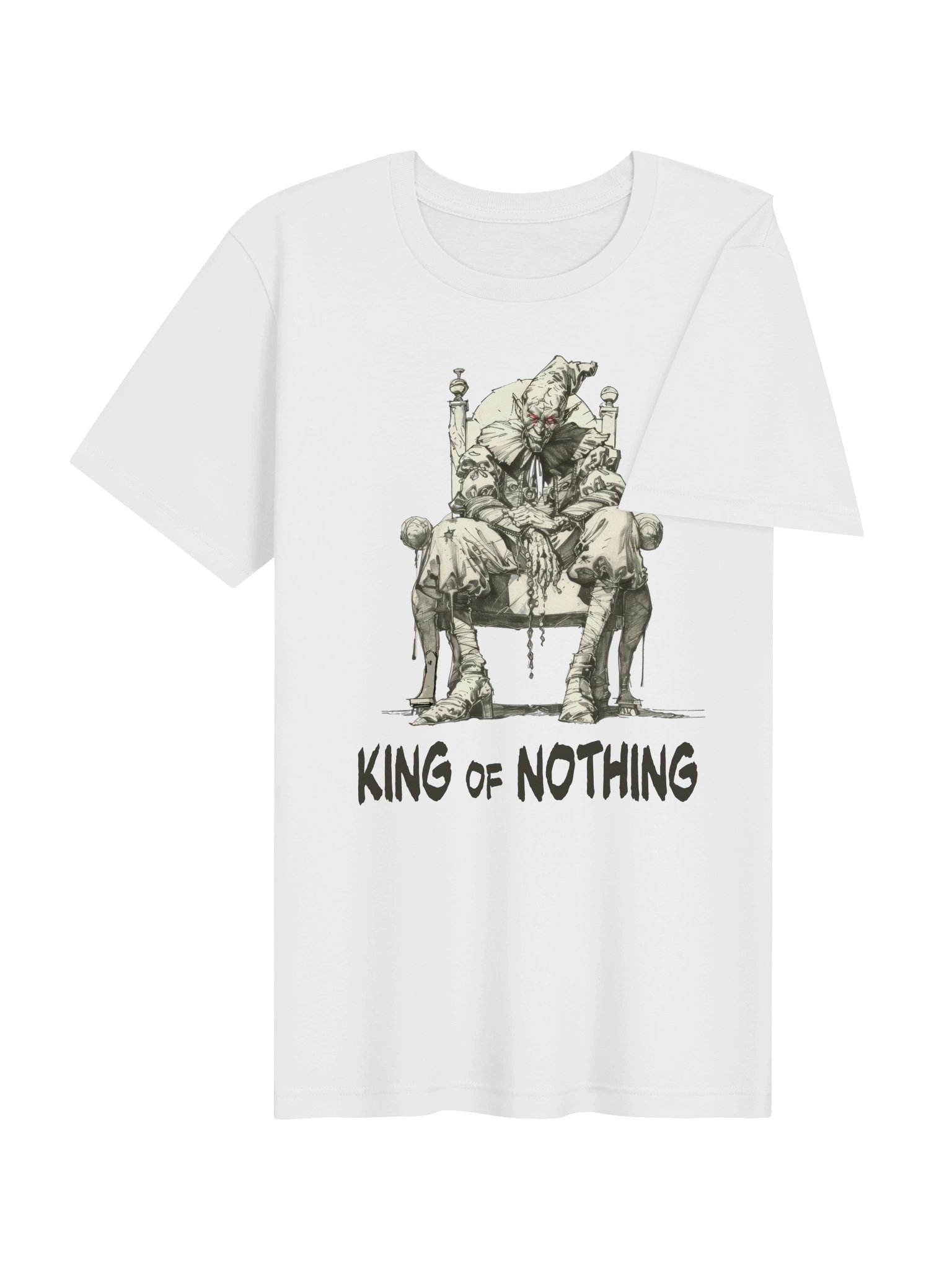 King of Nothing Shirt – Gothic Jester Throne Tee, Dark Fantasy Linework, Punk Alternative Streetwear, Sadcore Aesthetic T‑Shirt product image (4)