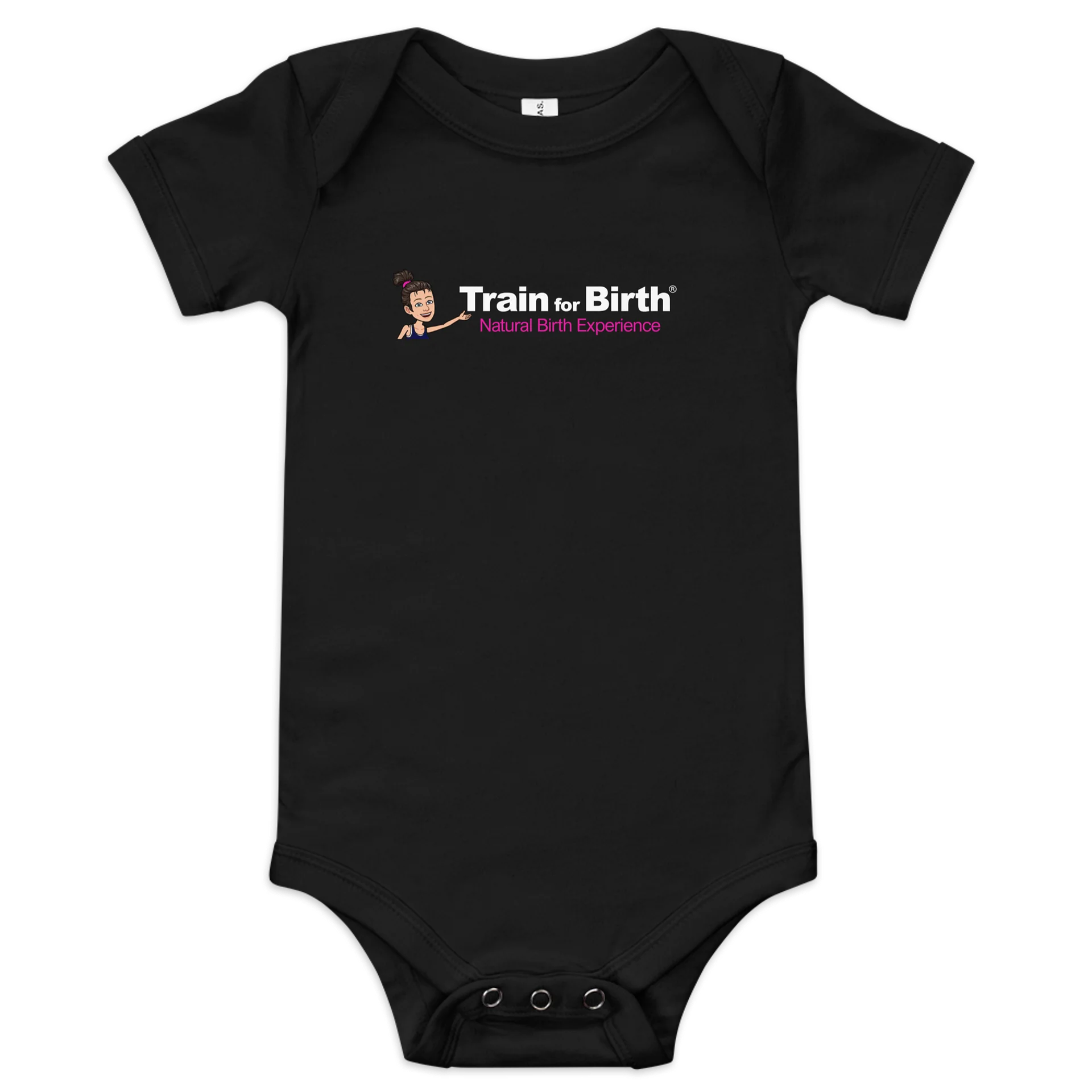 Train for Birth® Bella+Canvas Short Sleeve Black Baby Onesie product image (1)
