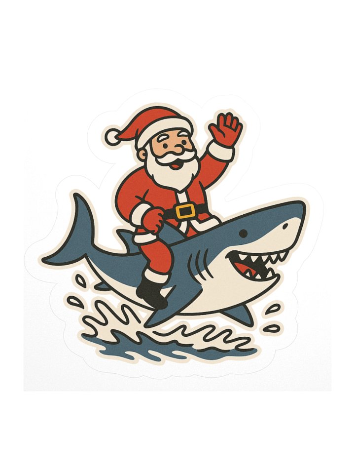 SANTA SHARK STICKER product image (2)