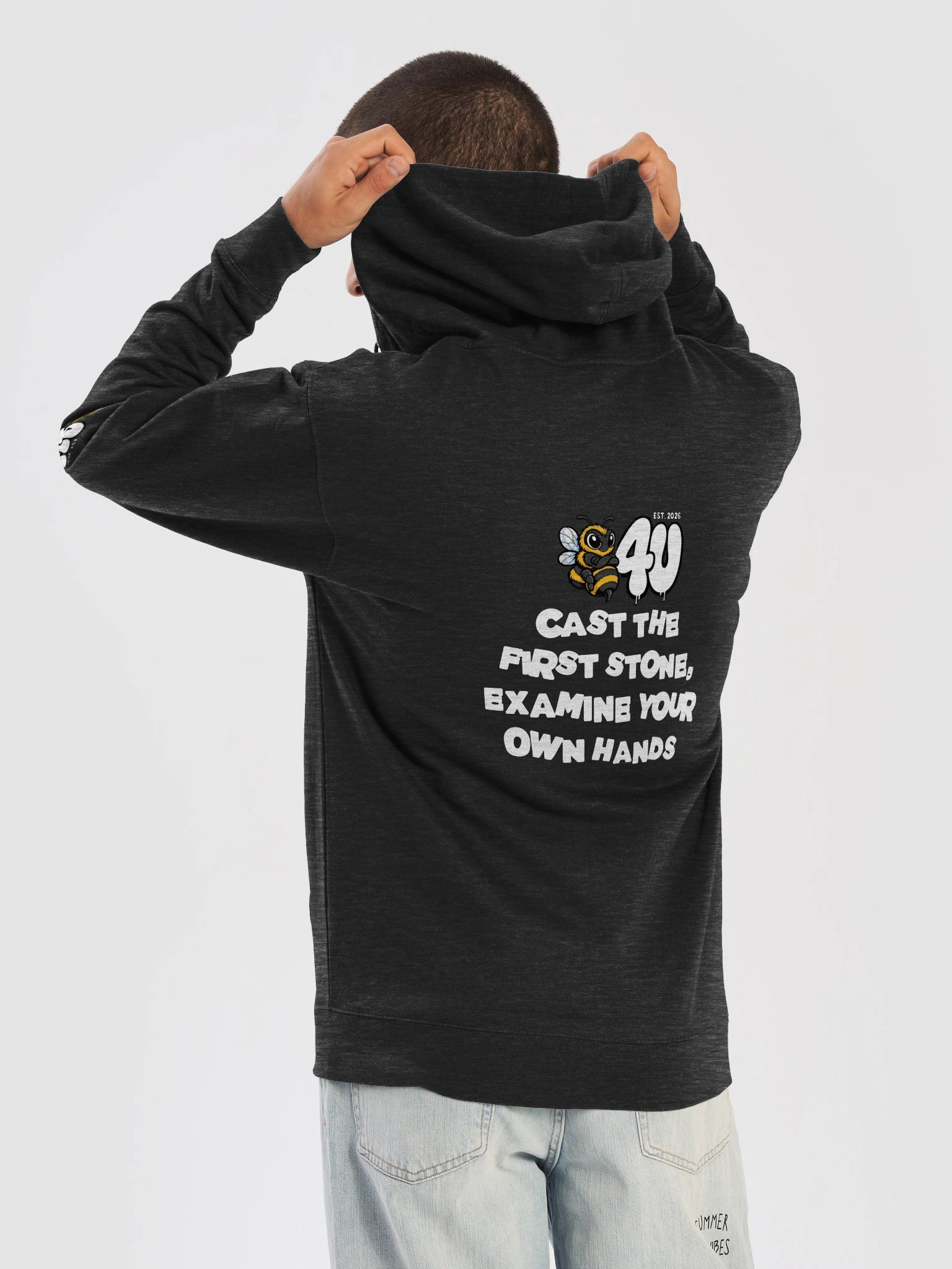 B4U CAST THE FIRST STONE FLEECE ZIP-UP HOODIE product image (6)