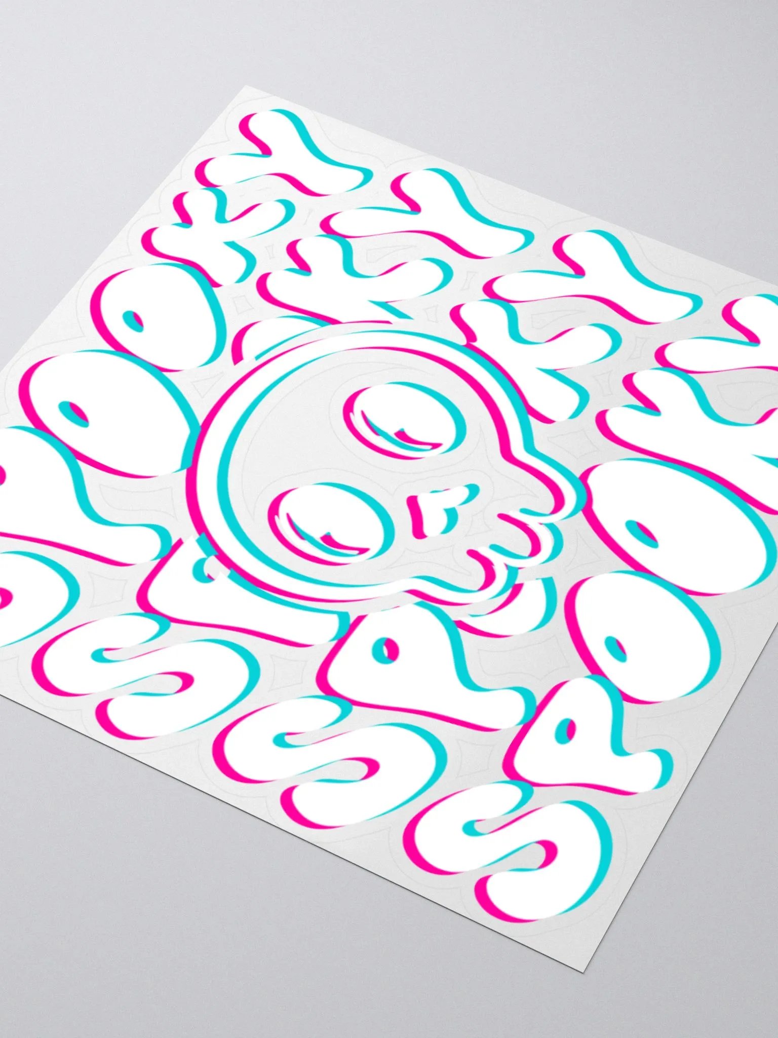 SPOOKY STICKER WHT product image (3)