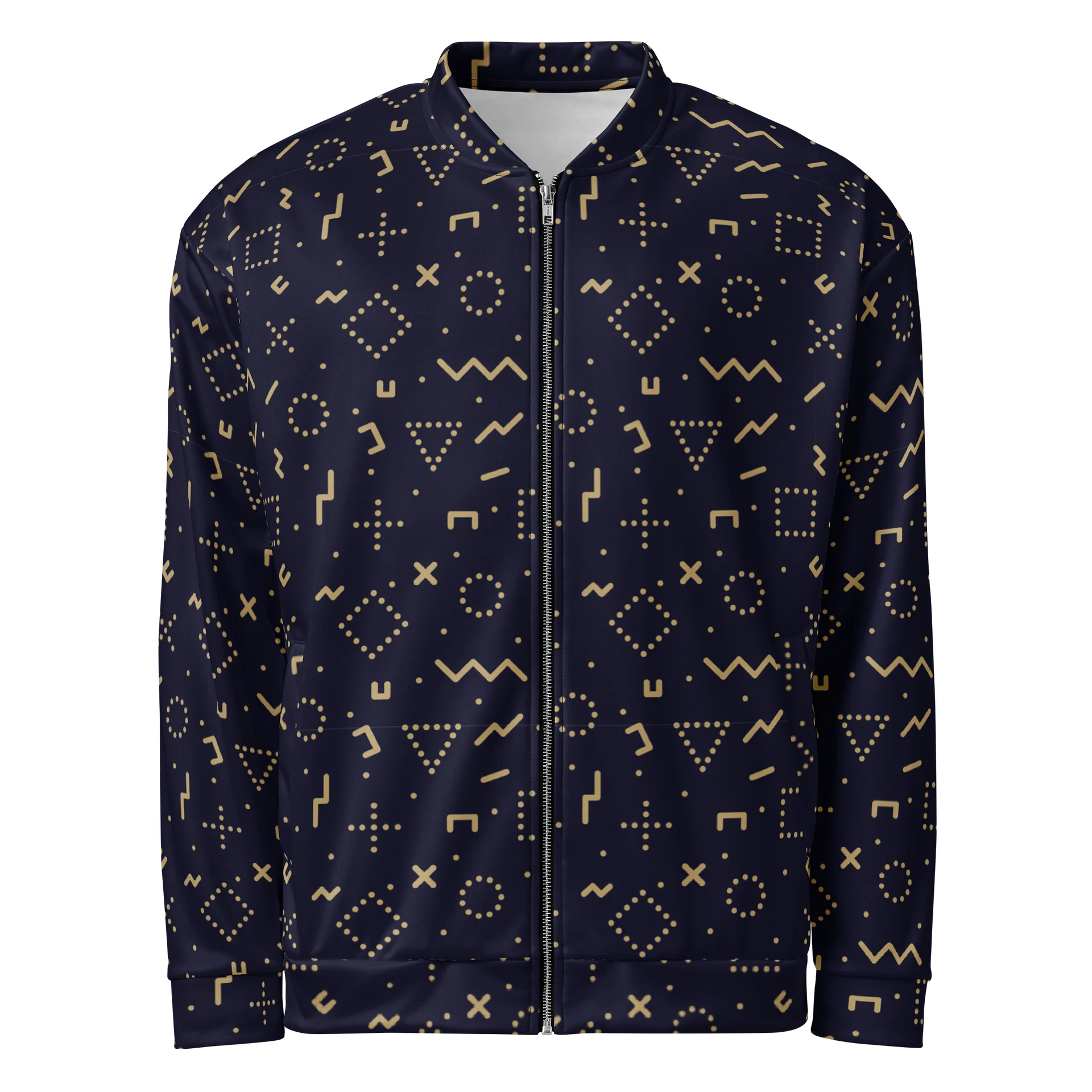 Stylish Geometric Fusion Bomber Jacket for Modern Fashion product image (1)
