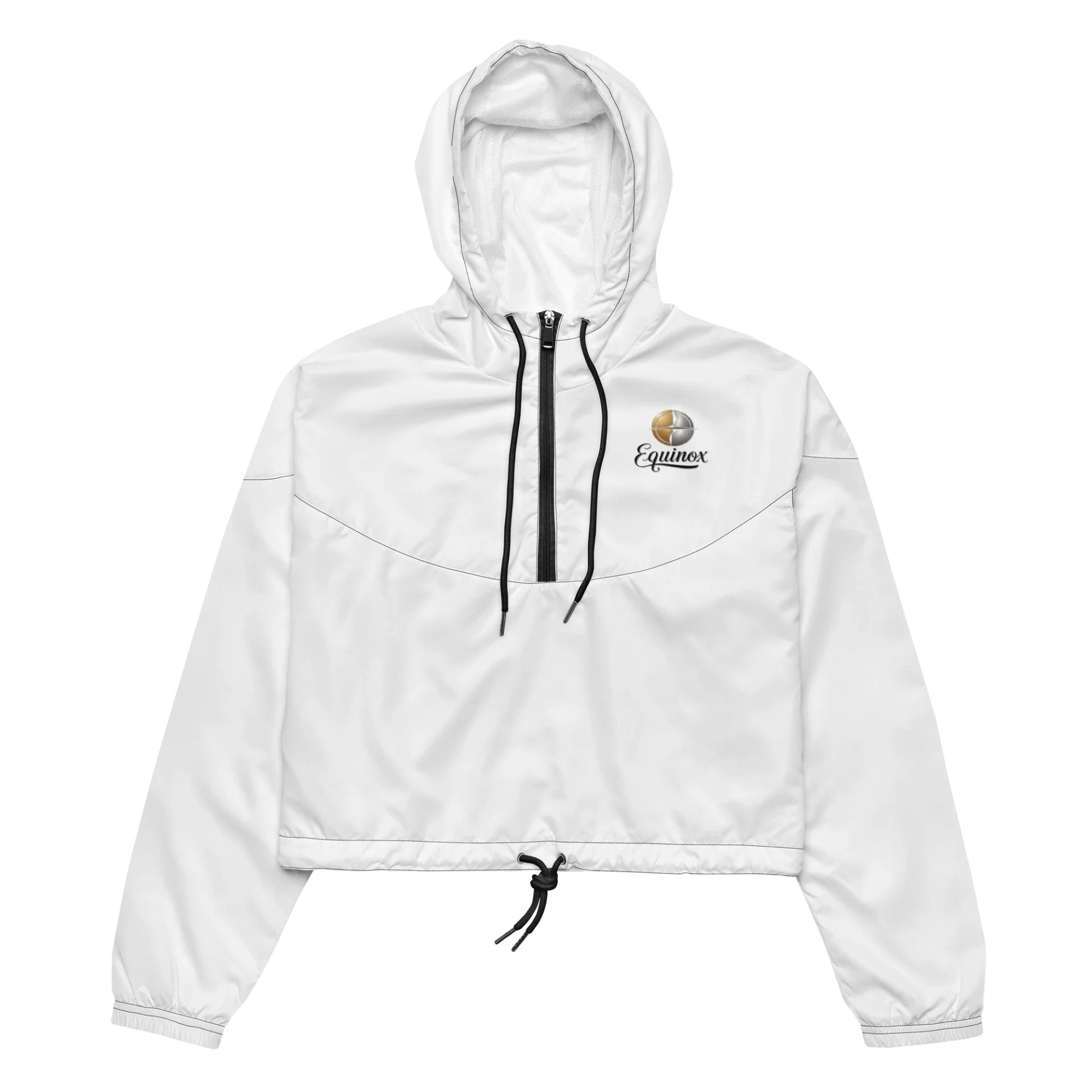 Equinox All-Over Print Women’s Cropped Windbreaker - White, Celestial Design, Lightweight product image (2)