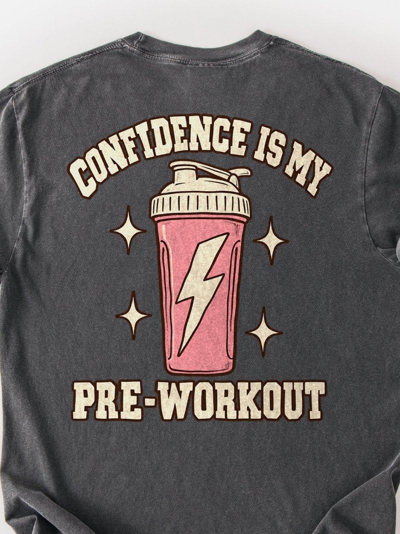 Confidence Is My Pre-Workout Oversized Gym Tee | Pump Cover product image (2)