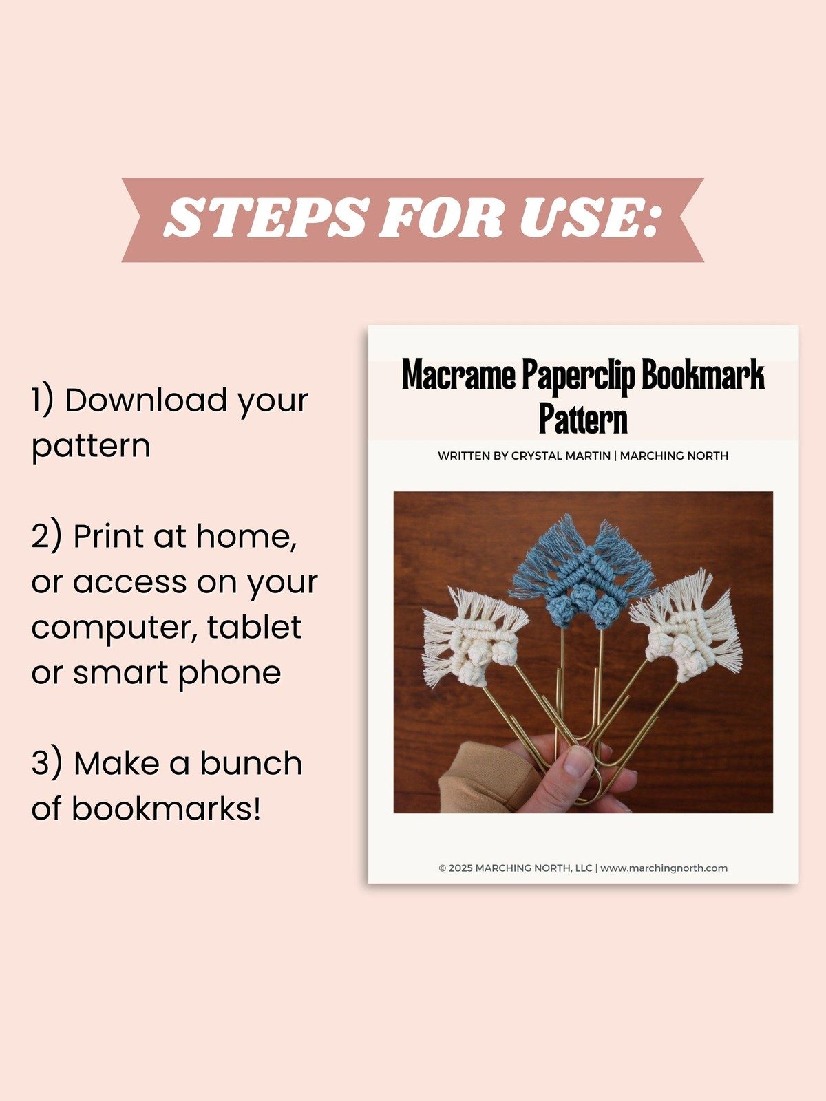 Macrame Paperclip Bookmark (Digital PDF Pattern) product image (5)