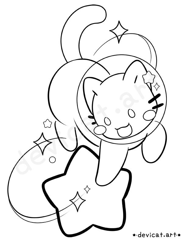 CandiCat Astro Cat 2026 Coloring Page product image (1)