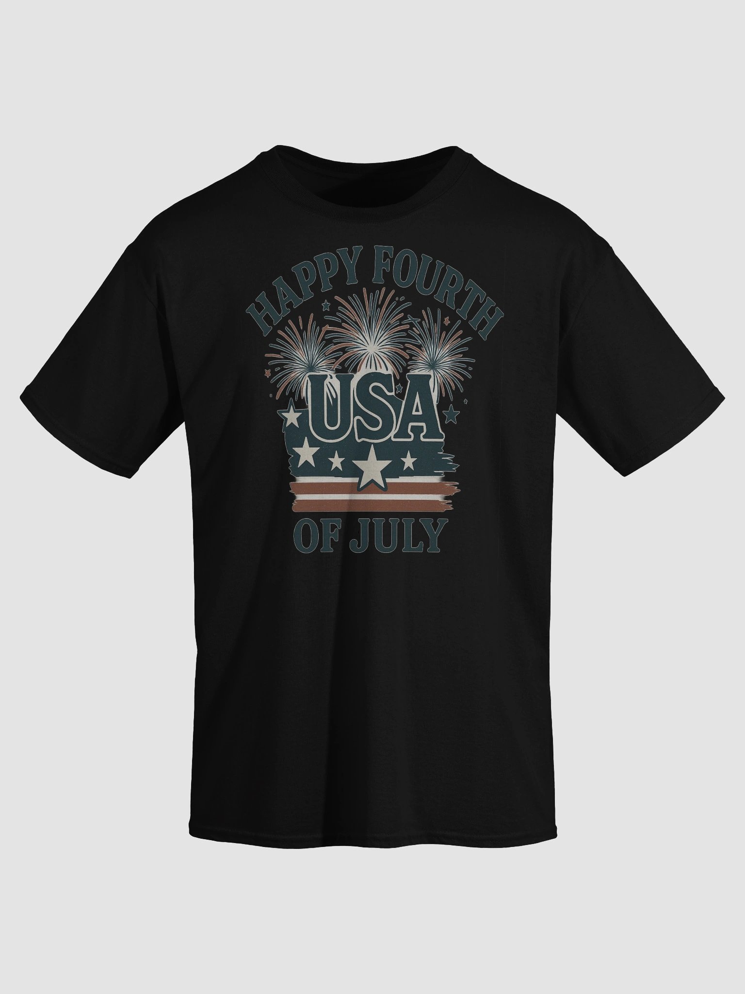 Happy Fourth of July Shirt – Vintage USA Fireworks and Stars Patriotic Tee product image (2)