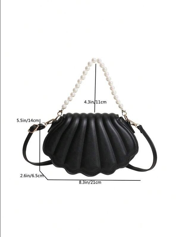 ADLEST Luxury Seashell Pearl Crossbody Bag - Elegant Faux Pearl Shell Evening Purse for Weddings, Parties & Formal Dinners product image (4)