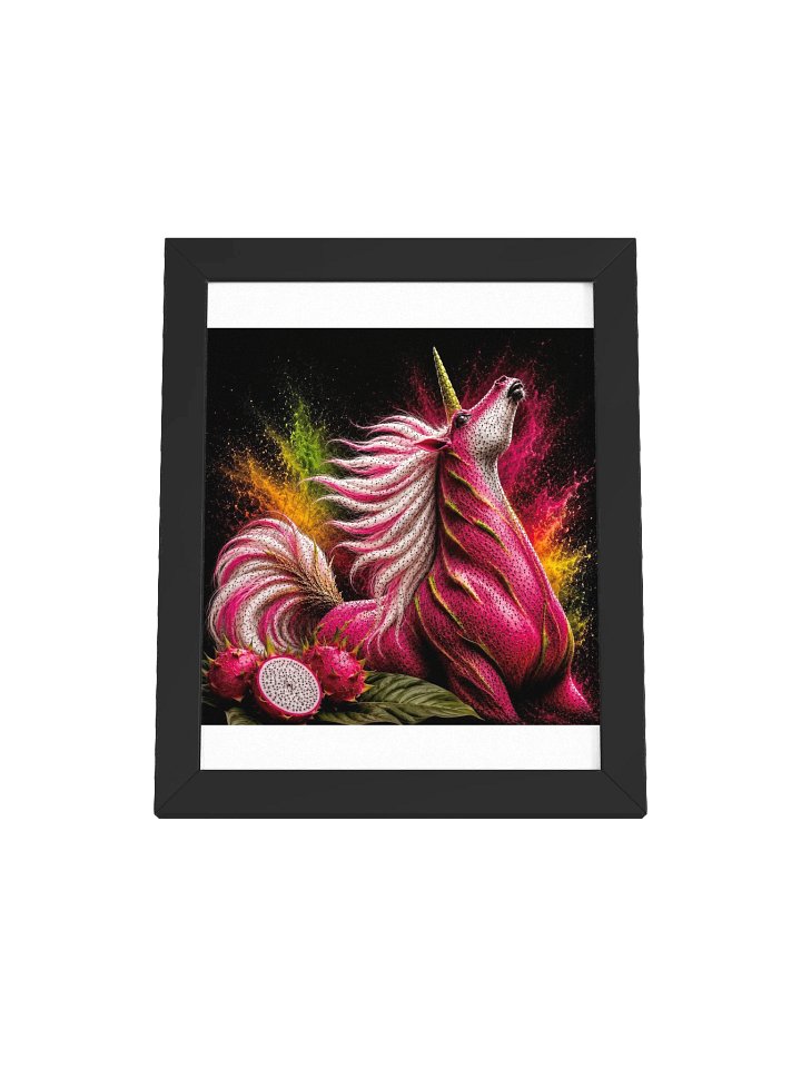 Dragon Fruit Unicorn Black Framed Poster product image (33)